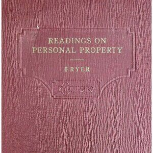 1938 Readings On Personal Property Laws 3rd Edition HC Book William Fryer WHBS